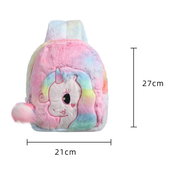 Cute Plush Unicorn Toddler Mini Travel Bag Princess Plush Backpack for Girls 1-6 - Picture 11 of 14